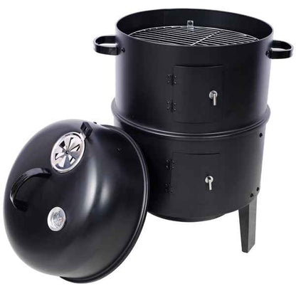 3-in-1 Vertical Charcoal Smoker | Portable Grill & Fire Pit for Camping & Backyard