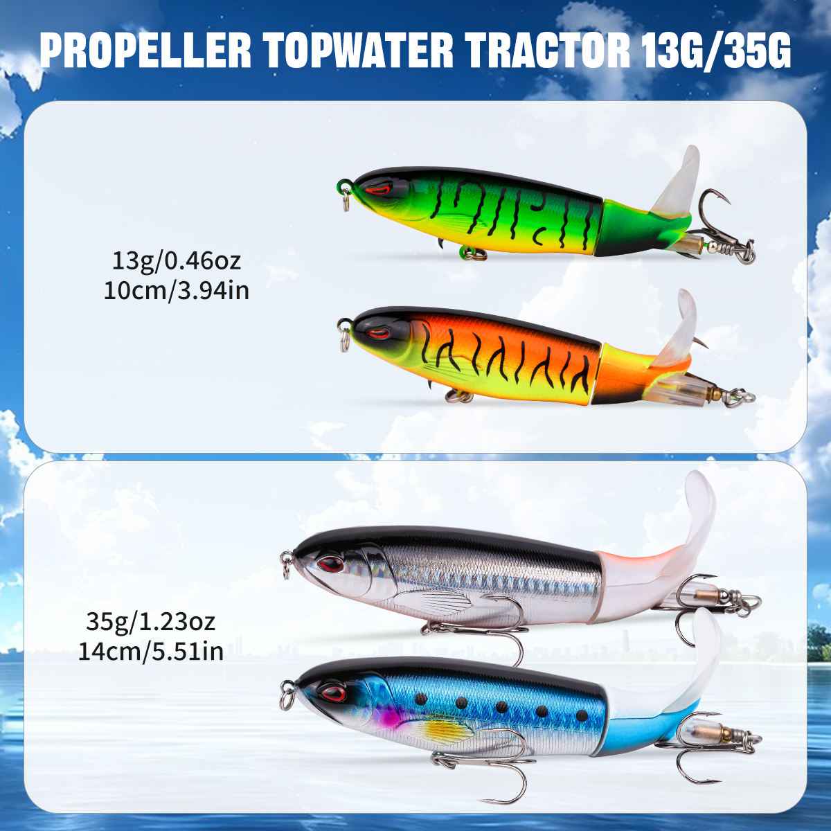 25-Piece Topwater Fishing Lure Set – Propeller Baits, Duck Lures, Frog Lures & Multi-Section Fish