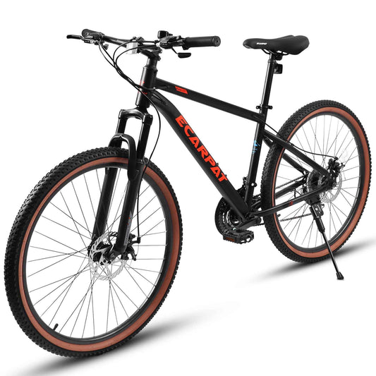 24" Teen Mountain Bike | 21-Speed, Disc Brakes, Front Suspension & Brown Edge Tires
