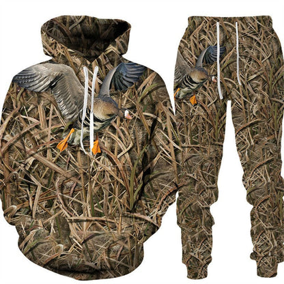 3D Animal-Print Hooded Pullover Sweatshirt Set
