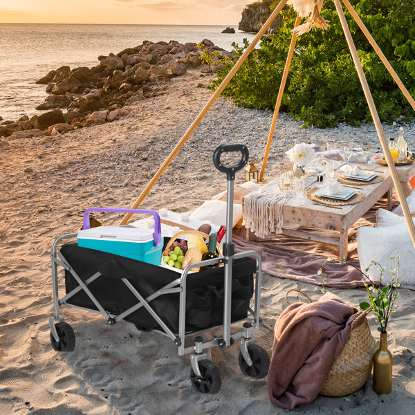 Foldable Garden Cart with Oxford Cloth & Steel Frame – Heavy-Duty Collapsible Wagon