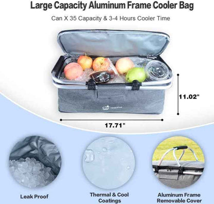 Collapsible Wagon with Removable Canopy & Cooler Bag – All-Terrain Folding Cart