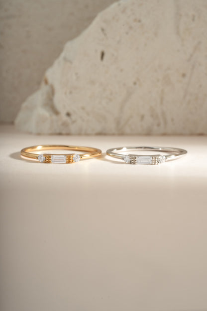 White CZ Baguette Ring