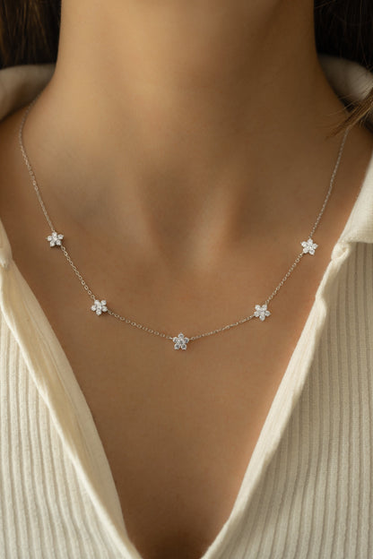 Diamond Flower Necklace