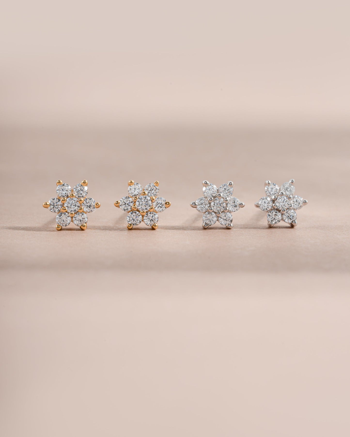 Diamond Flower Studs