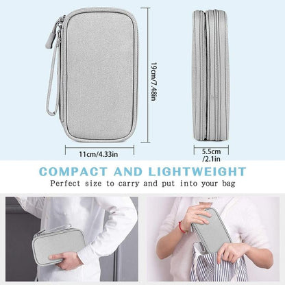 üî•Travel Cable Organizer Pouch, Double Layers All-in-One Storage Bag for Cord
