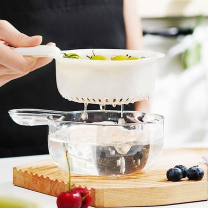 üî•Kitchen Dual-Layer Draining Basket with Handle