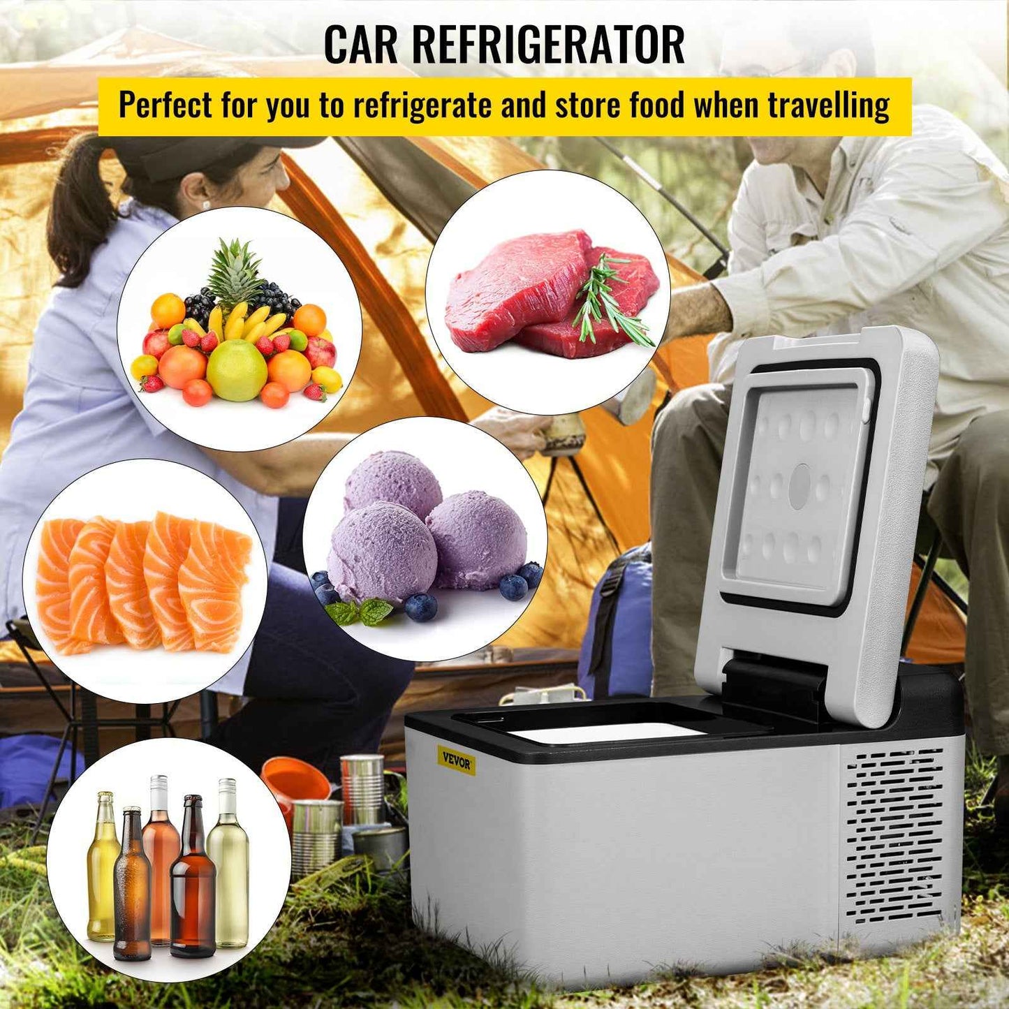 12V Portable Car Fridge Freezer 10QT | App Control, ECO & MAX Mode