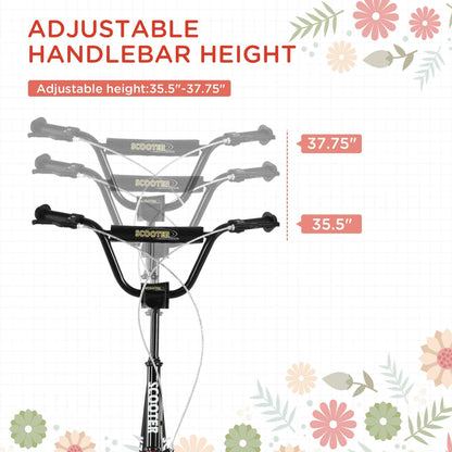 Kids Kick Scooter | Adjustable Handlebar, Dual Rear Brakes & Inflatable Wheels