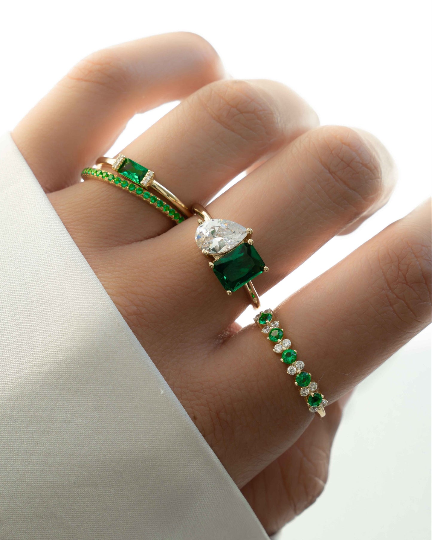 Emerald Stephanie Stacking Ring