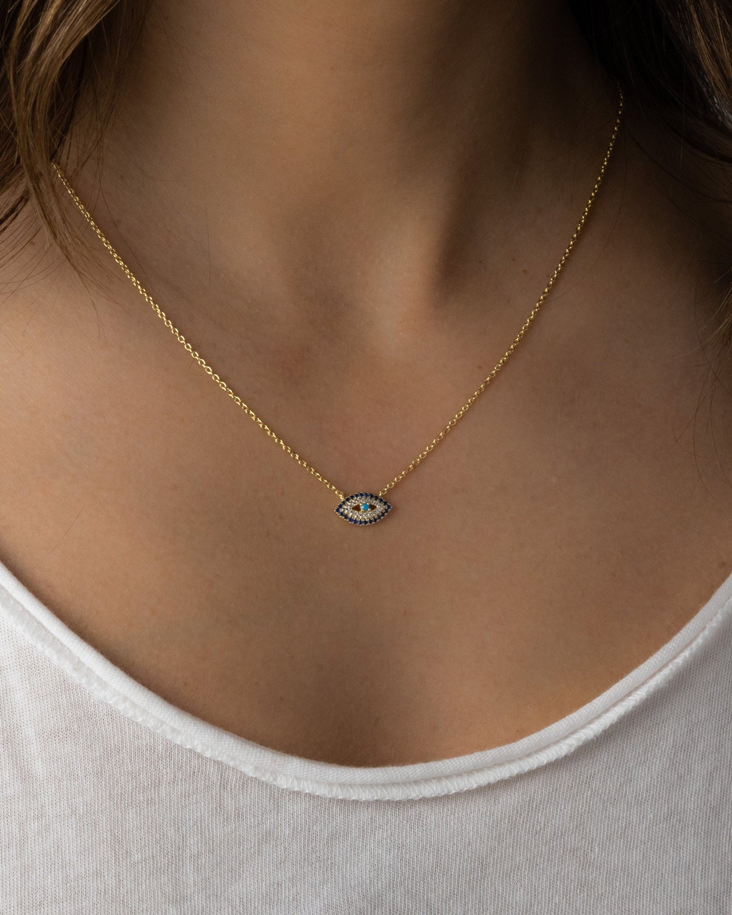 Sapphire Evil Eye Necklace