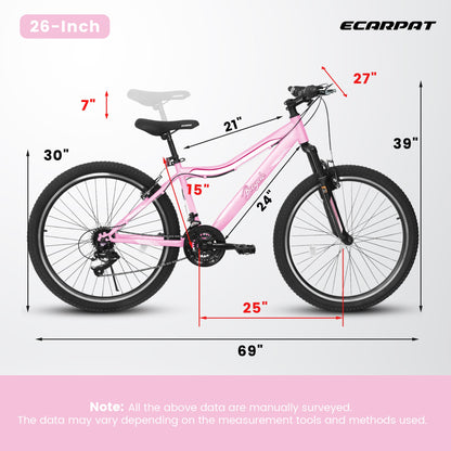 Mountain Bike for Men, Women & Teens | 21-Speed, Dual V-Brakes & Front Suspension