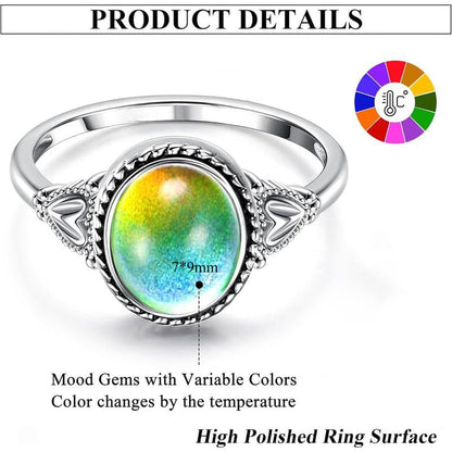 üéÅExquisite Color Change Mood Rings Moonstone for Women