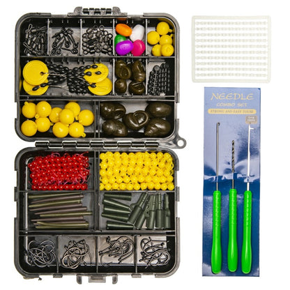 328-Piece Carp Fishing Tackle Kit – Swivels, Bait, Floats, Hooks & Accessories
