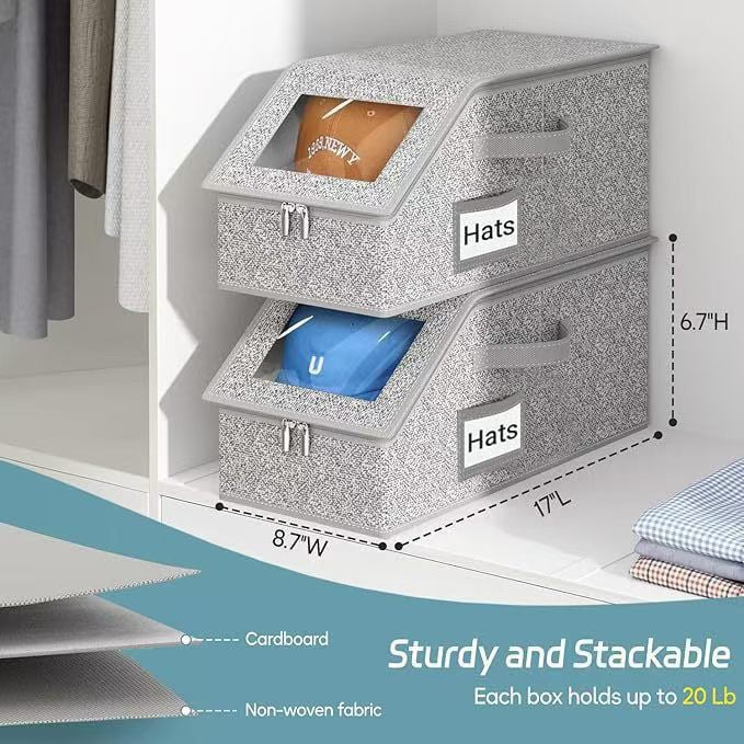 üéâüéâStackable Hat Storage Boxes for Baseball Caps