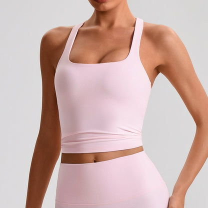 Women's Longline Sports Bra – High-Coverage Active Bra for Yoga & Gym
