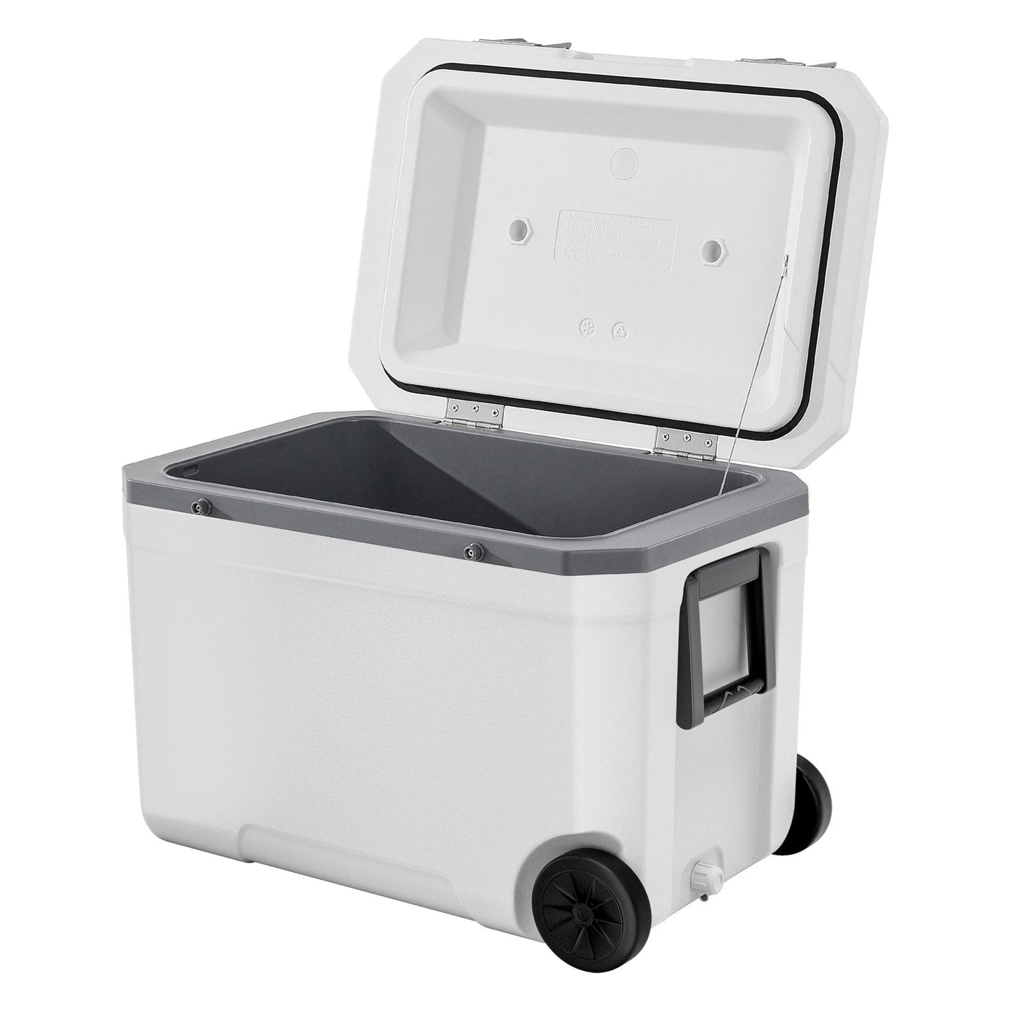 Portable Hard Cooler 45QT | 64-Can Wheeled Cooler with Cup Holder