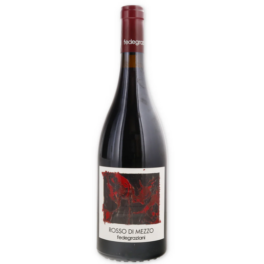 Federico Graziani Rosso di Mezzo 2022 red wine bottle with dark glass and label