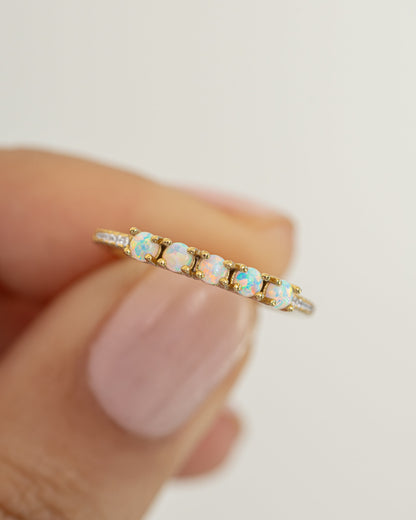 5 Stone Opal Ring