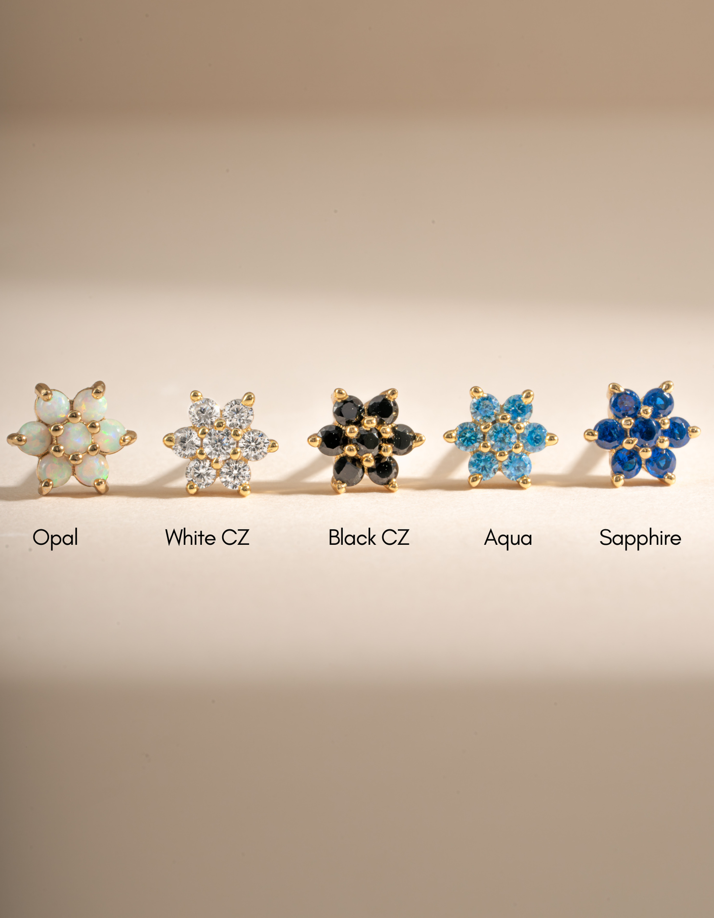Diamond Flower Studs