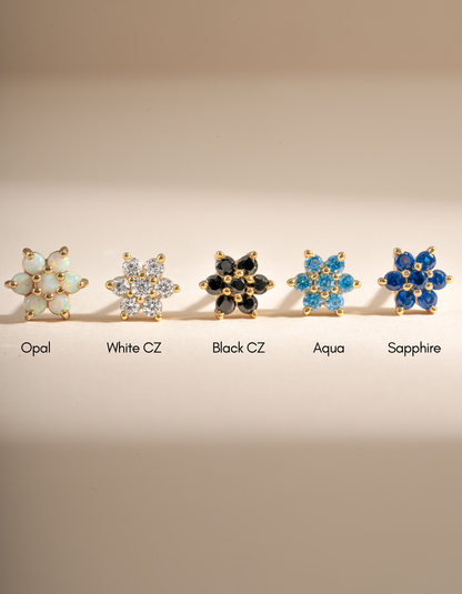 Diamond Flower Studs