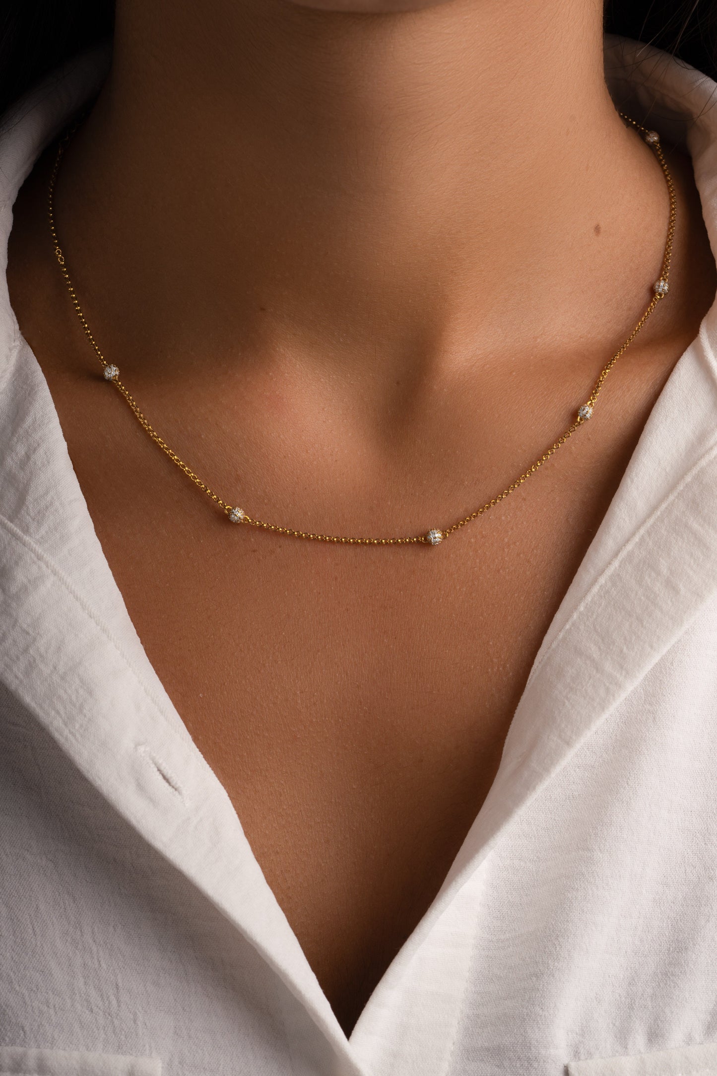 Diamond Beaded Pavé Necklace