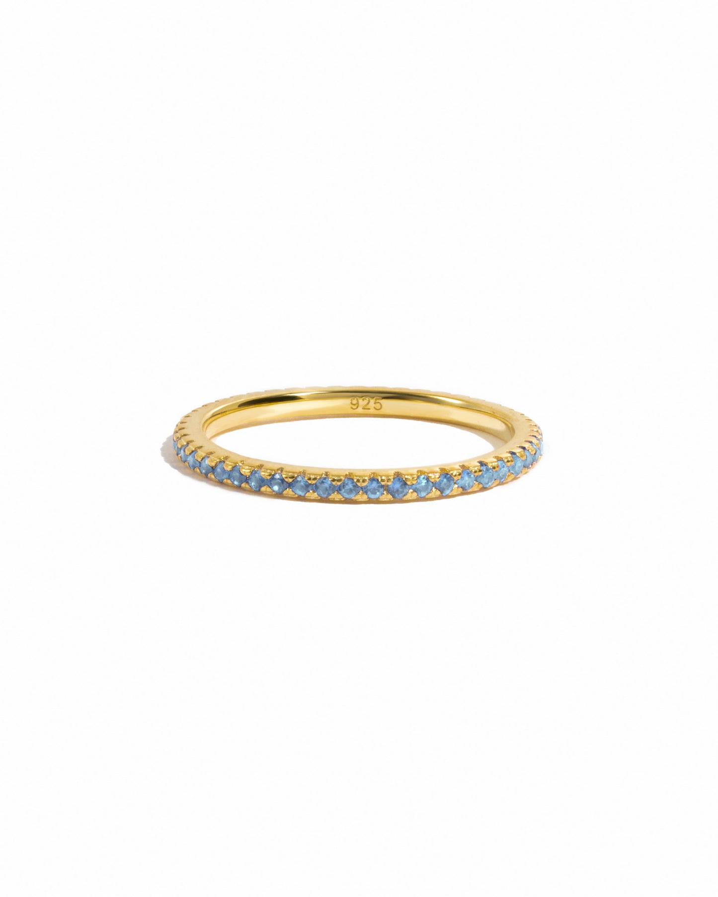 Blue Topaz Birthstone Eternity Ring