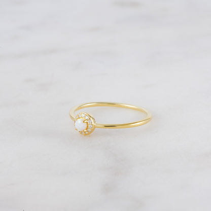 Solitaire Opal Ring