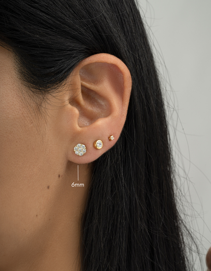 6mm Diamond Cluster Studs
