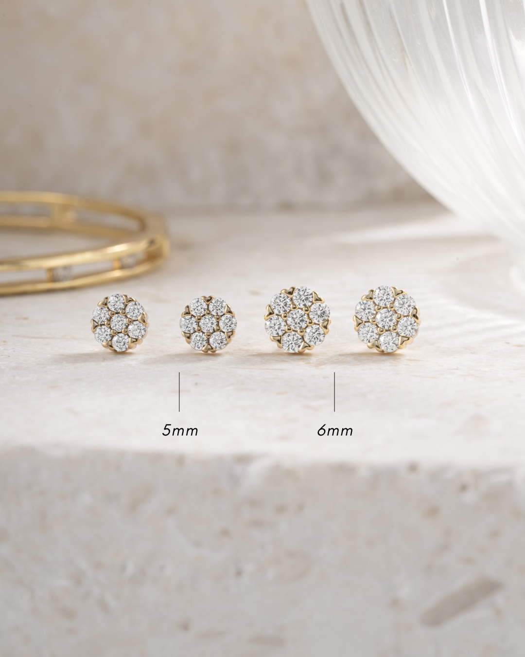 6mm Diamond Cluster Studs