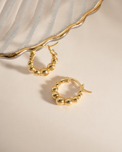 Graduated Beaded Hoop Earrings