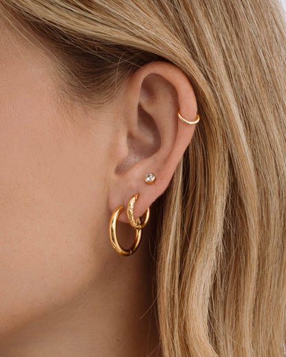 Loren Textured Hoops