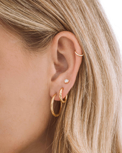 Loren Textured Hoops