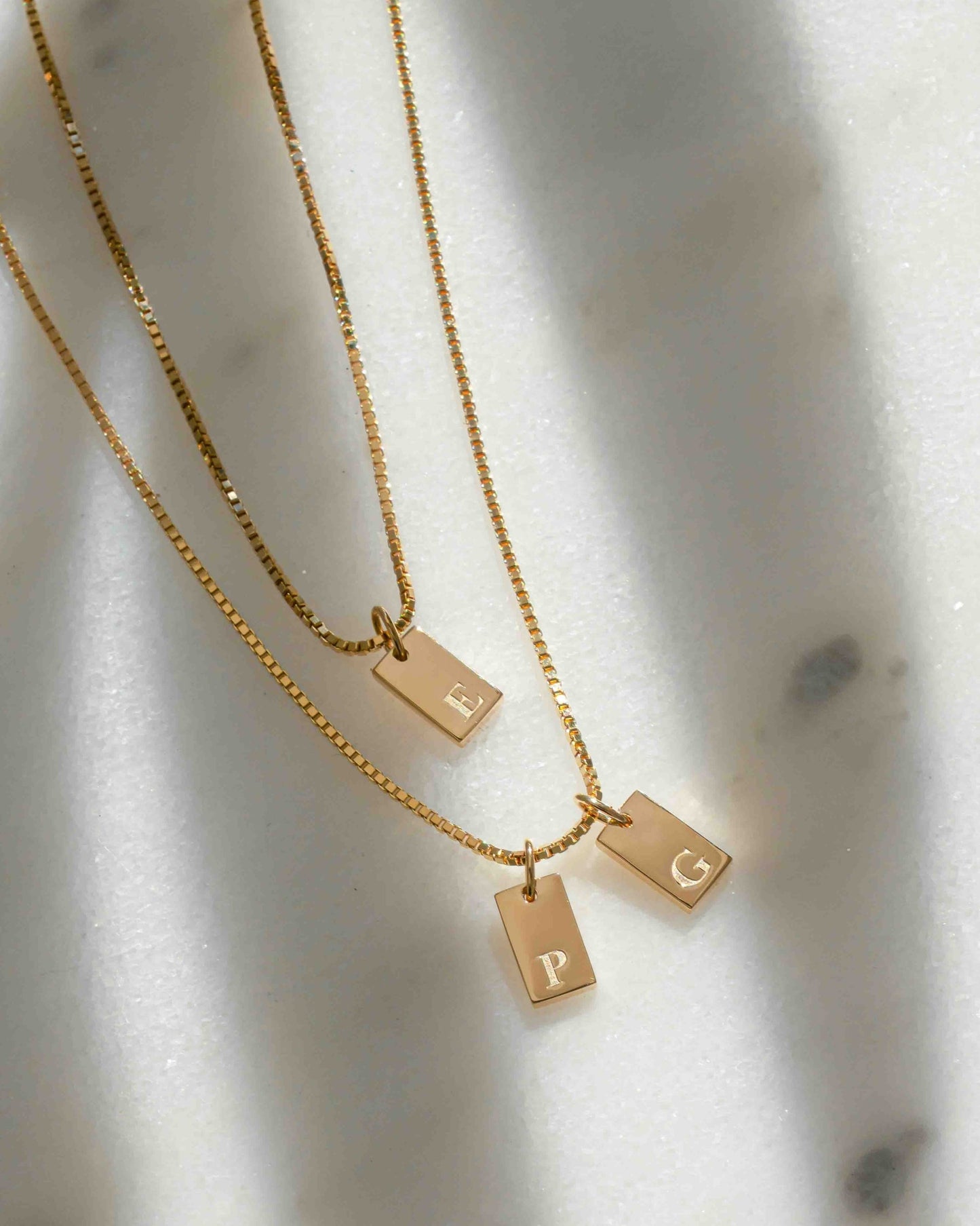 Custom Dainty Initial Tag Necklace