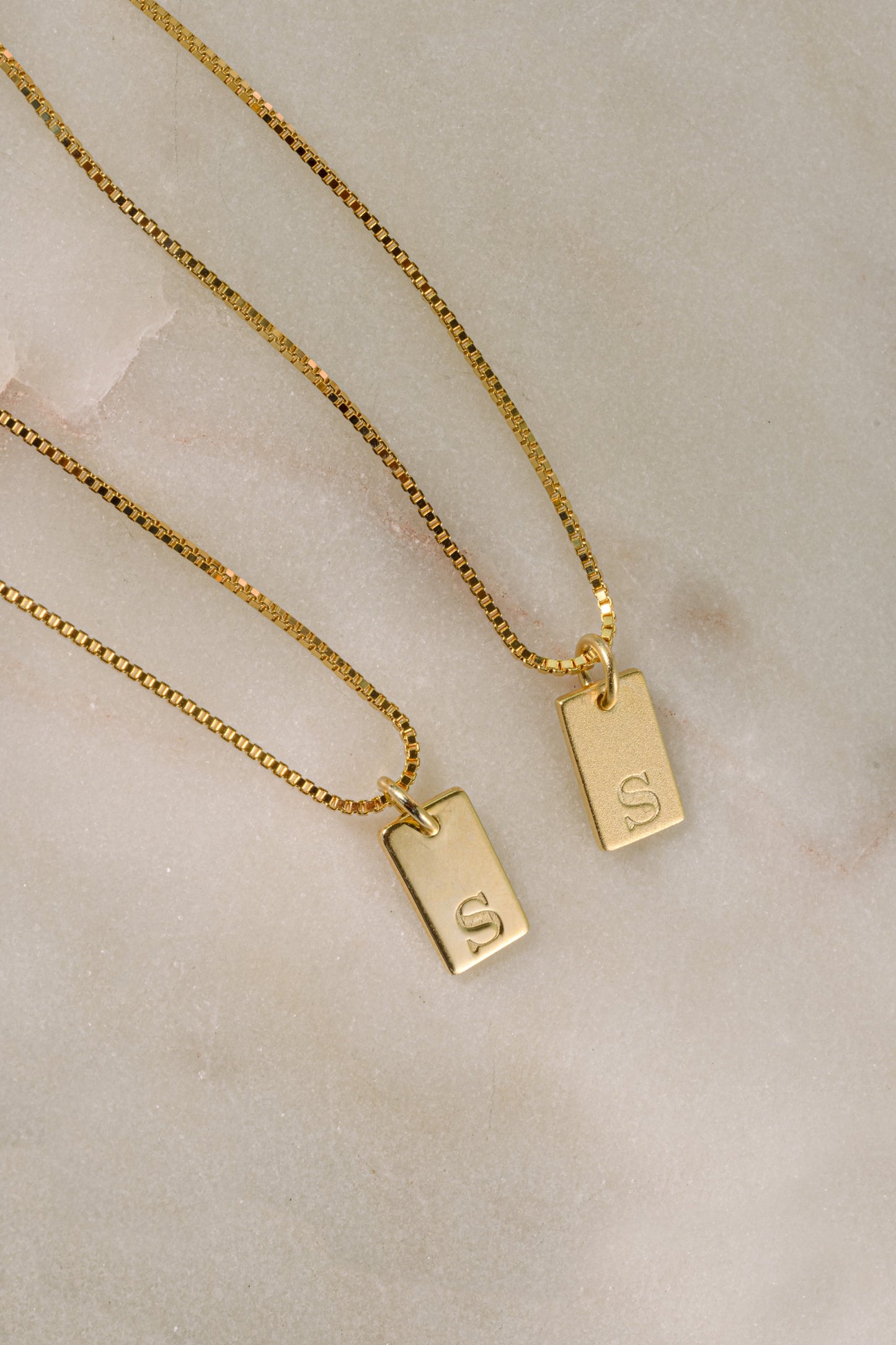 Custom Dainty Initial Tag Necklace