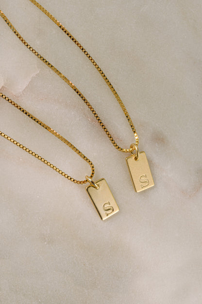 Custom Dainty Initial Tag Necklace