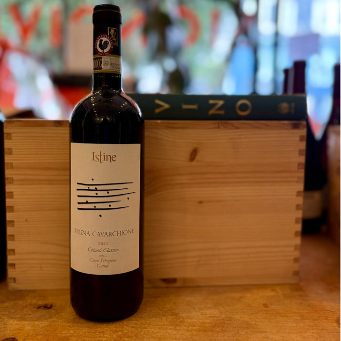 Istine Chianti Classico Cavarchione 2022 wine bottle with paper label
