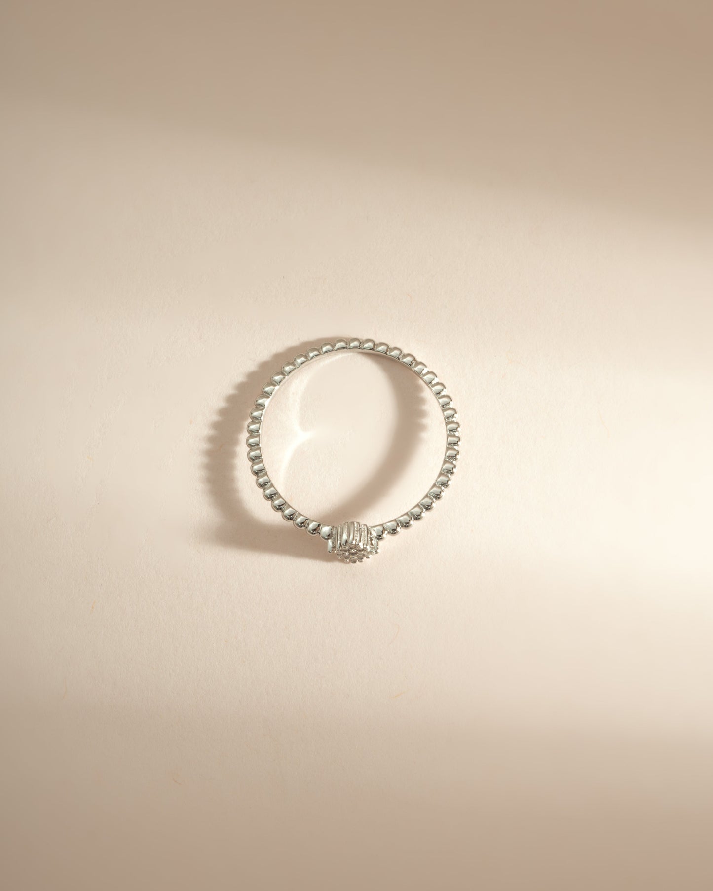 Beaded CZ Kite Ring