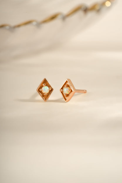 Kite Shaped Opal Studs
