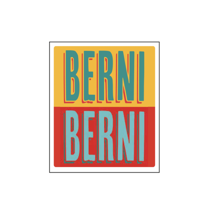 Berni Rosso logo graphic with stacked BERNI text in red, teal, and yellow