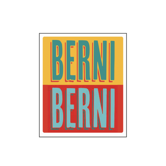 Berni Rosso logo graphic with stacked BERNI text in red, teal, and yellow