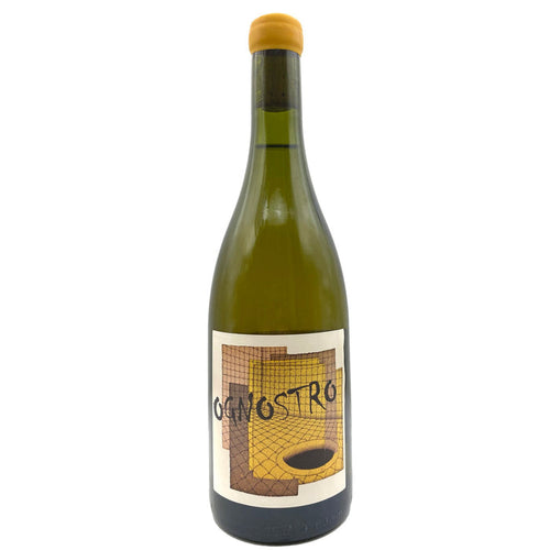 White wine bottle with yellow cap and Ognostro label