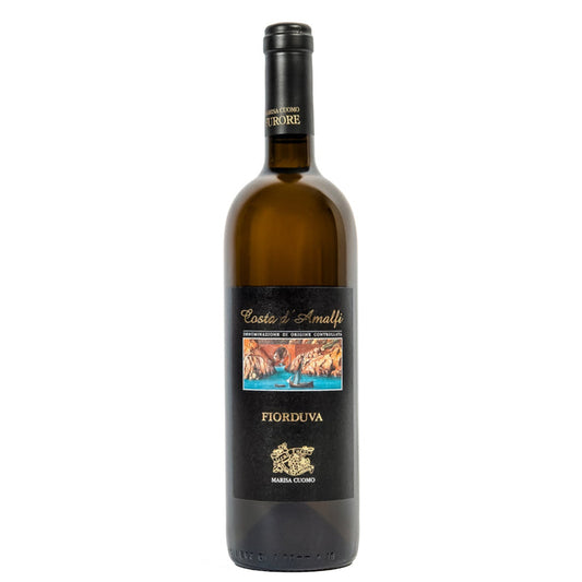 White wine bottle with dark foil cap and front label