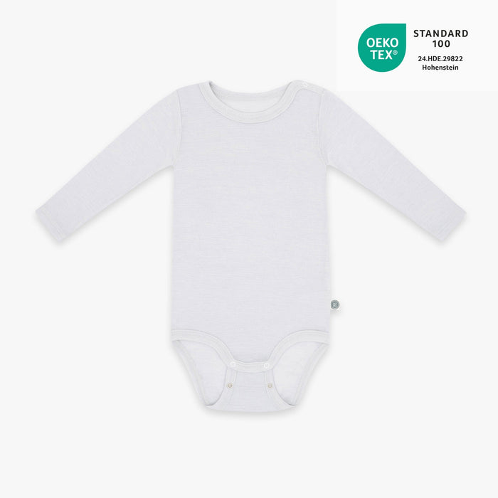Merinowolle Langarm-Body | Essential Grau