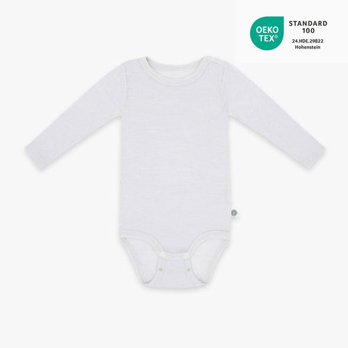 Merinowolle Langarm-Body | Essential Grau