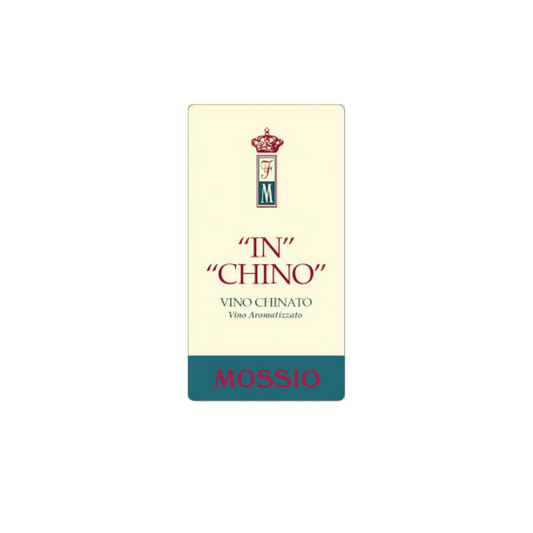 500 ml Chino Chinato wine bottle with cream label and MOSSIO branding