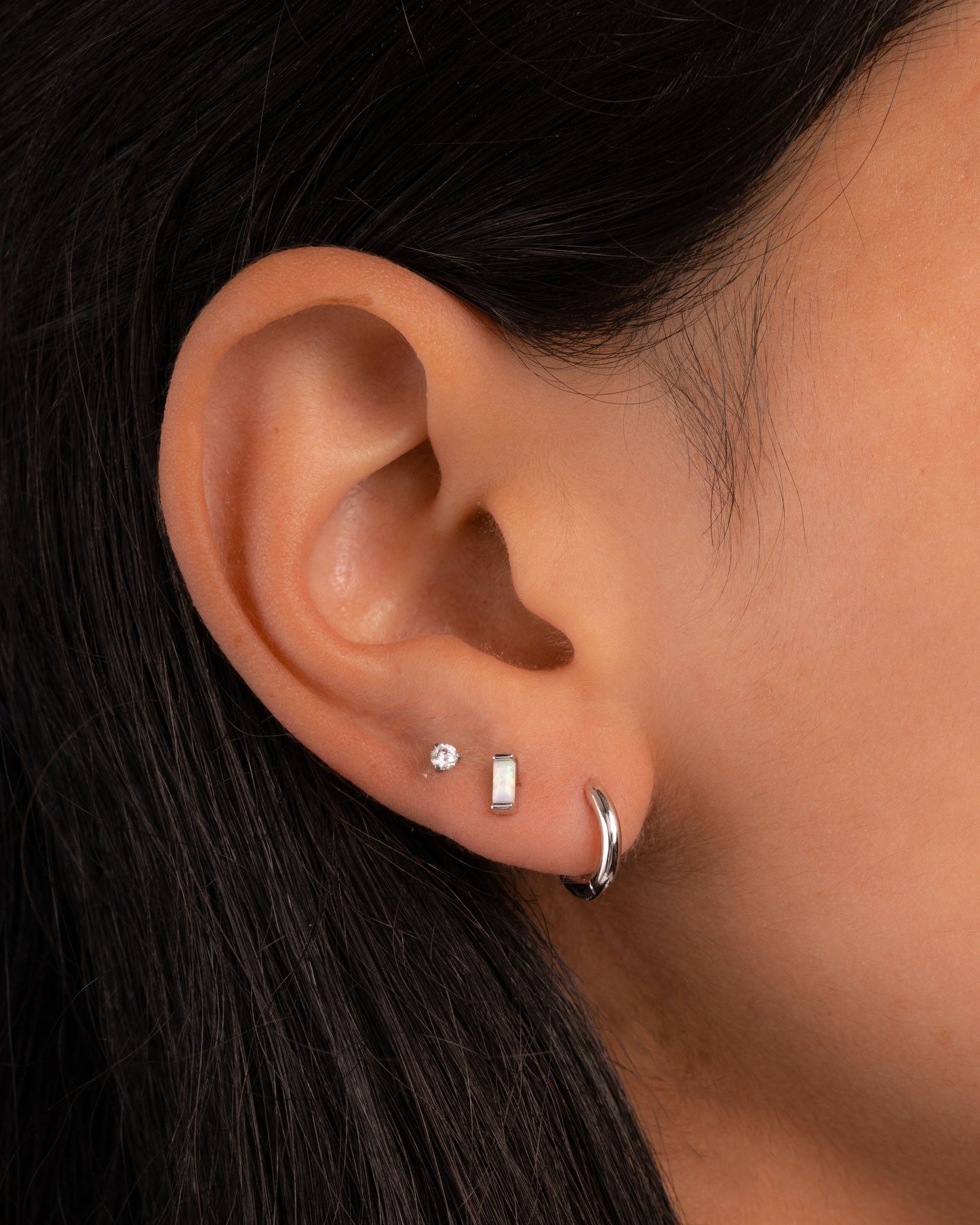 Opal Baguette Stud Earrings