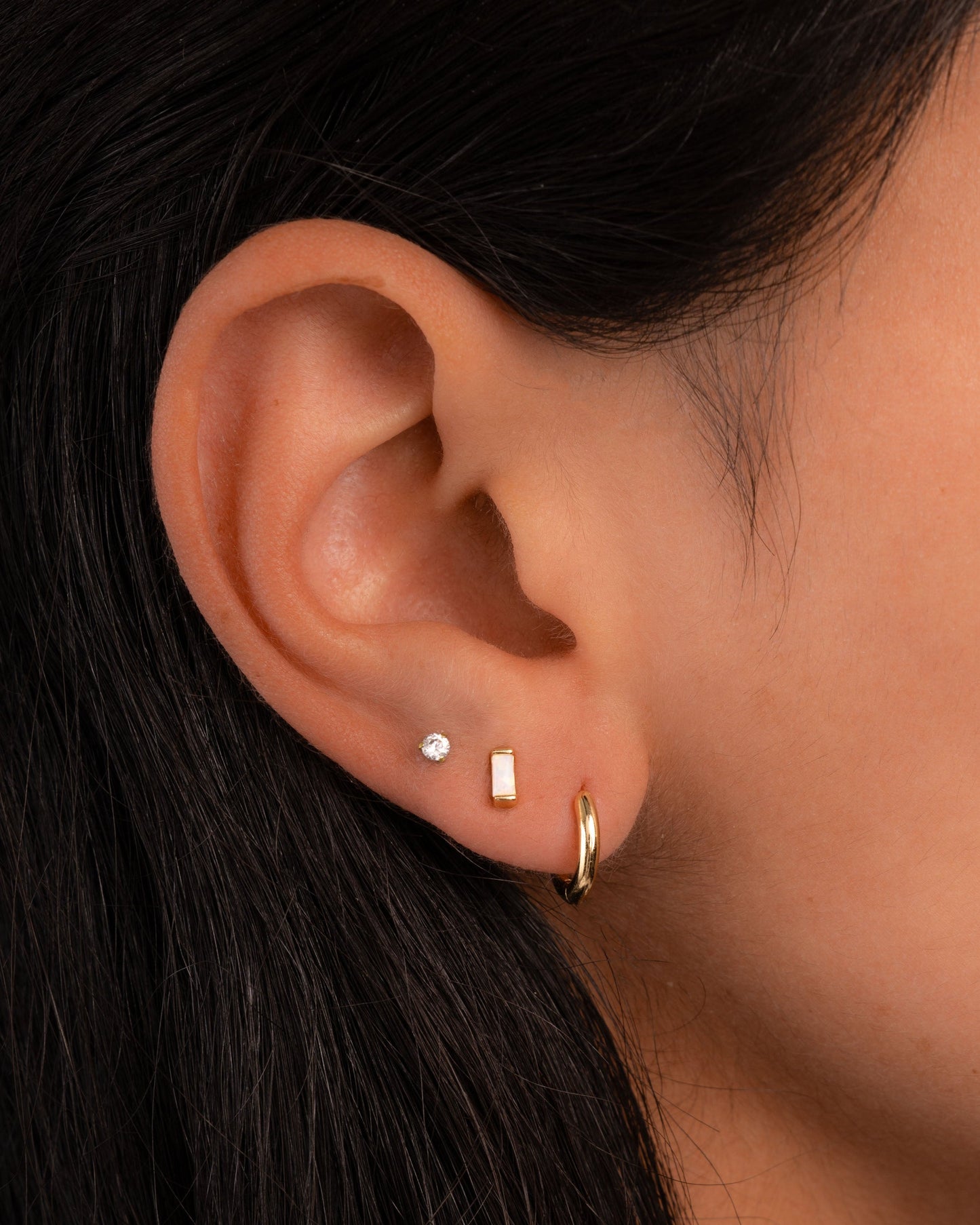 Opal Baguette Stud Earrings
