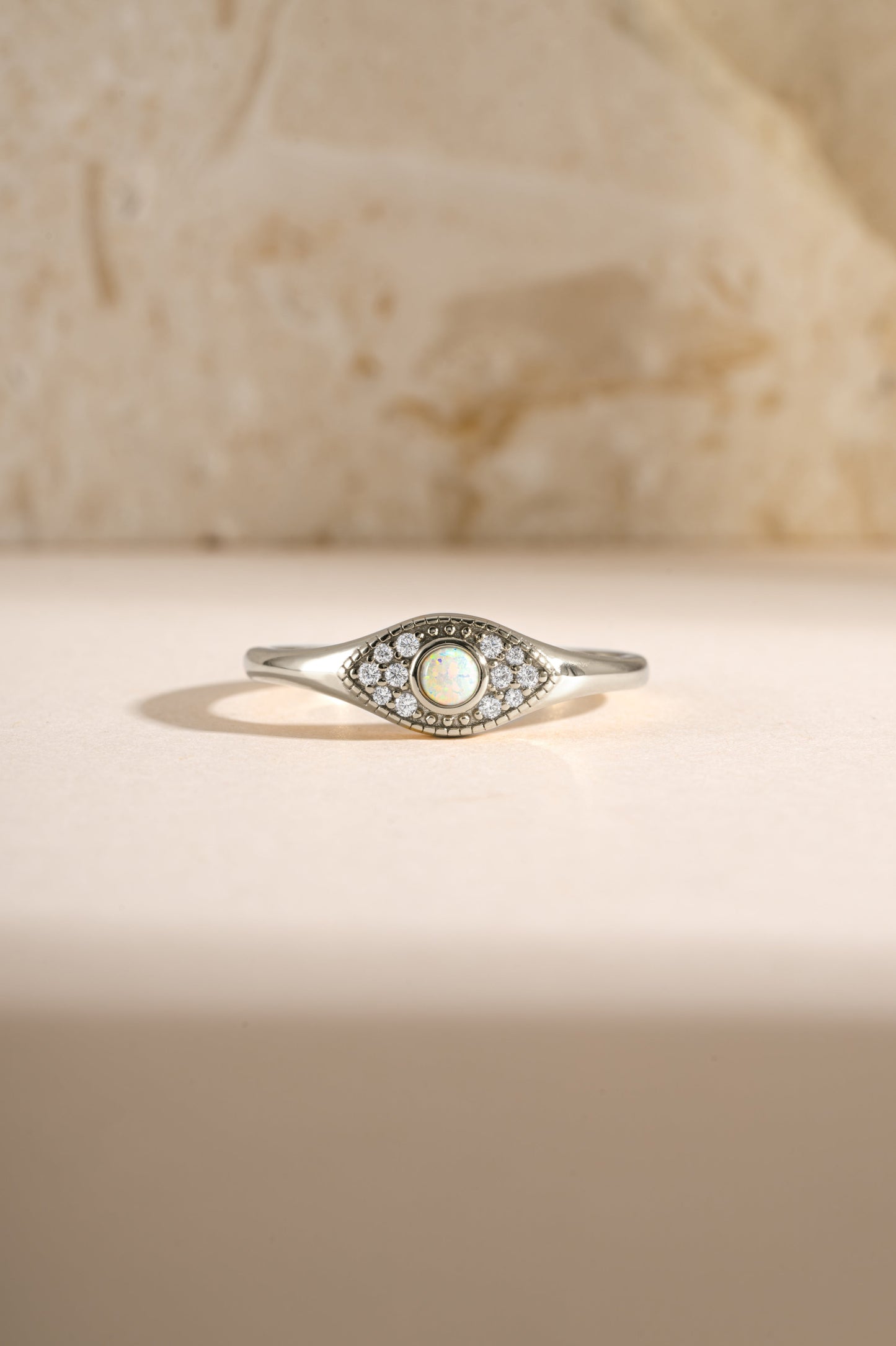 Opal Evil Eye Ring