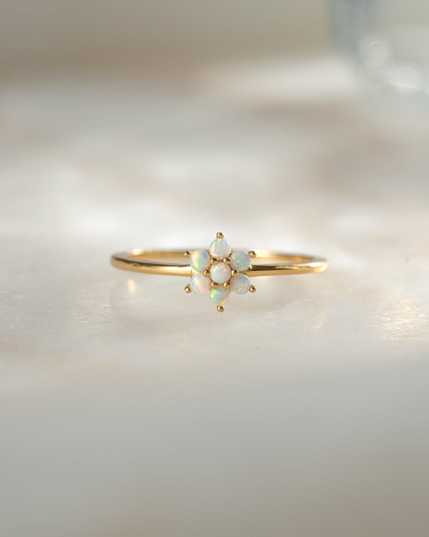 Opal Flower Ring